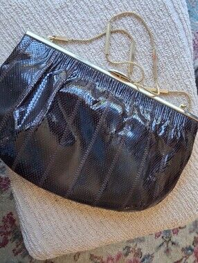 Clutch, Snake skin Brown